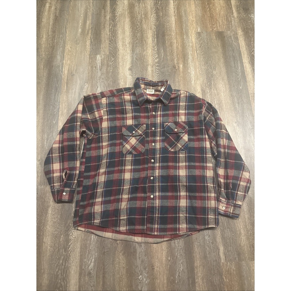 Five Brother Mens 2XL Long Sleeve Flannel Button Up Shirt Plaid Vintage 90's USA